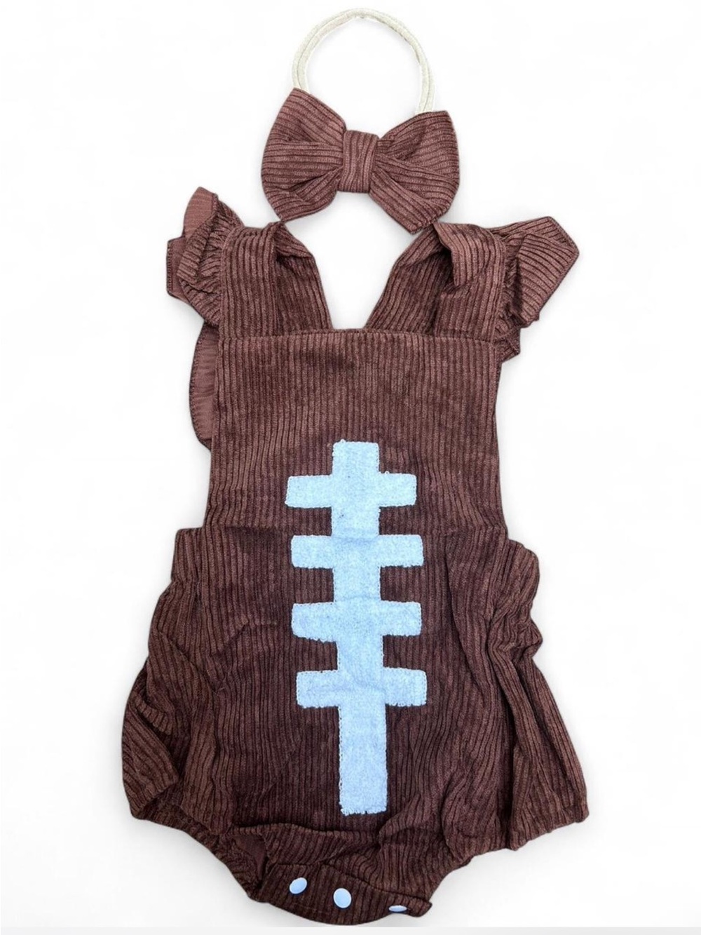 Baby Girl 0-3 Month Football Romper - NEW